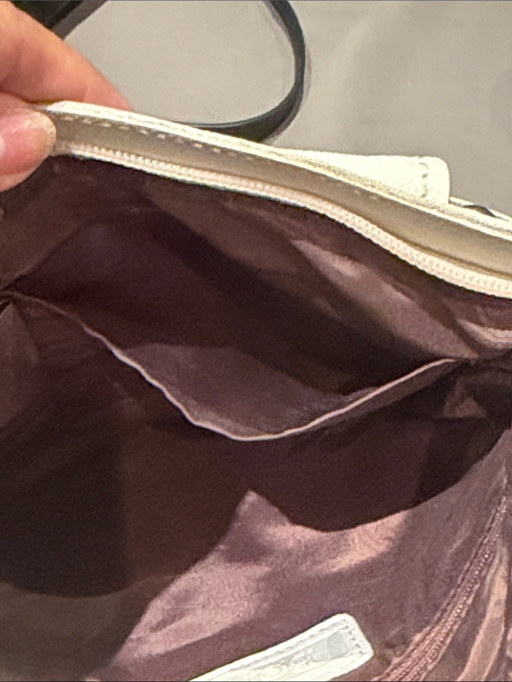 Born White Leather Crossbody with Front Stitch Detail - Picture 9 of 14